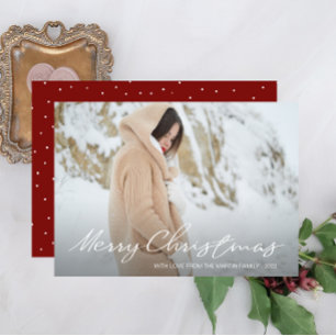 Cartes Pour Fêtes Annuelles Simple and Festive Dots Merry Christmas Photo