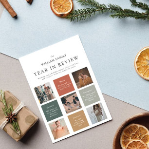 Cartes Pour Fêtes Annuelles Simple Année Moderne En Revue Famille Photo