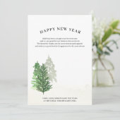 Cartes Pour Fêtes Annuelles Simple aquarelle Forêt d'hiver Bonne année (Debout devant)