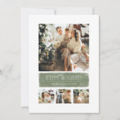 Cartes Pour Fêtes Annuelles Simple Aquarelle Sage Vert Vacances Collage (Devant)