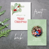 Cartes Pour Fêtes Annuelles Simple aquarelle verte Photo Noël