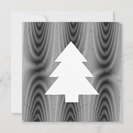 Cartes Pour Fêtes Annuelles Simple Arbre de Noël noir & blanc rayures Trippy (Devant)