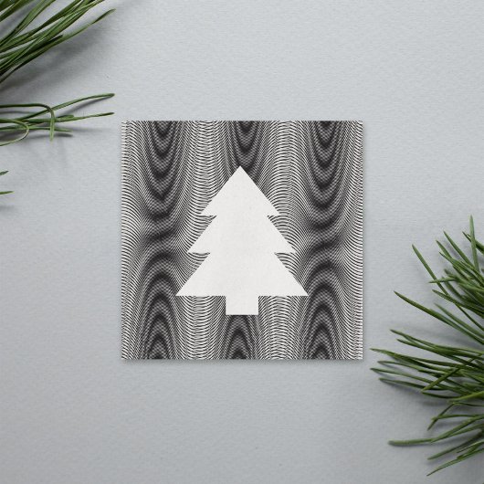 Cartes Pour Fêtes Annuelles Simple Arbre de Noël noir & blanc rayures Trippy