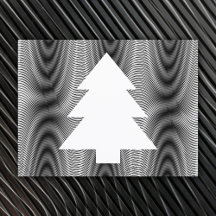 Simple Arbre de Noël noir & blanc rayures Trippy