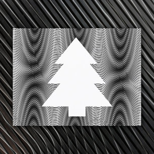 Cartes Pour Fêtes Annuelles Simple Arbre de Noël noir & blanc rayures Trippy