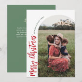 Cartes Pour Fêtes Annuelles simple arche rouge joyeux noël (Devant / Derrière)