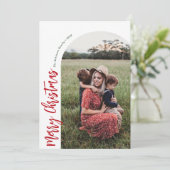 Cartes Pour Fêtes Annuelles simple arche rouge joyeux noël (Debout devant)