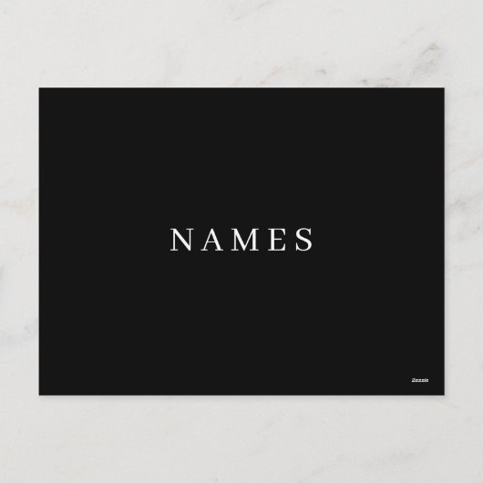 Cartes Pour Fêtes Annuelles Simple Black Custom Ajouter Votre Nom Élégant (Dos)