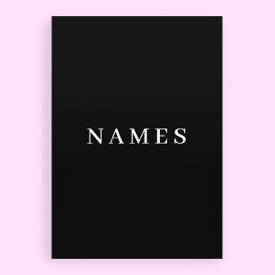 Cartes Pour Fêtes Annuelles Simple Black Custom Ajouter Votre Nom Élégant