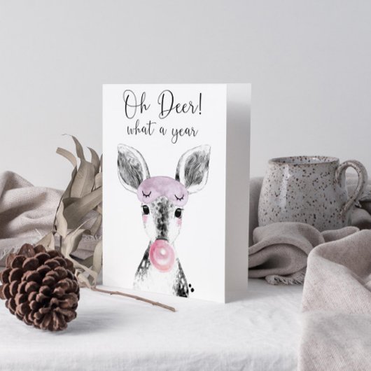 Cartes Pour Fêtes Annuelles Simple Black & White Oh Deer Quel Devis An
