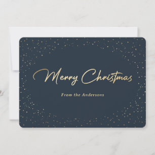 Cartes Pour Fêtes Annuelles Simple Blue and Gold Foil