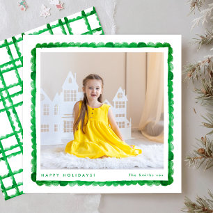 Cartes Pour Fêtes Annuelles simple cadre photo vert rétro moderne Noël