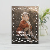 Cartes Pour Fêtes Annuelles Simple cadre vague photo Saint-Valentin (Debout devant)