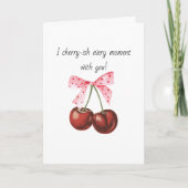 Cartes Pour Fêtes Annuelles Simple Cherry Pink Bow petit ami mari Anniversaire (Devant)