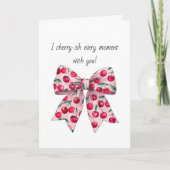 Cartes Pour Fêtes Annuelles Simple Cherry Pink Bow petit ami mari Anniversaire (Devant)