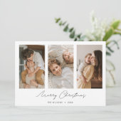 Cartes Pour Fêtes Annuelles Simple Chic Multi Photo Collage Joyeux Noël (Debout devant)