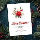 Cartes Pour Fêtes Annuelles Simple Christmas Flowers Custom Greeting Card<br><div class="desc">✅ For matching items search #12S in my collections ✅ Send heartfelt holiday wishes with this Red Poinsettia Christmas Greeting Card Collection, blending classic elegance with modern festive charm. Featuring watercolor Christmas flowers, botanical poinsettia bouquets, and vintage red and white floral designs, each card captures the beauty and warmth of...</div>