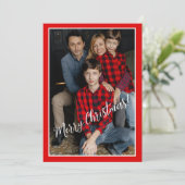 Cartes Pour Fêtes Annuelles Simple Christmas Single Portrait with Greeting (Debout devant)