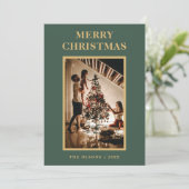 Cartes Pour Fêtes Annuelles Simple classique vert Joyeux Noël photo (Debout devant)