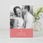 Cartes Pour Fêtes Annuelles Simple coeur Orange Valentine Salutation (Debout devant)