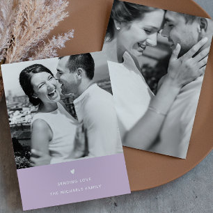 Cartes Pour Fêtes Annuelles Simple coeur Purple Valentine Salutation