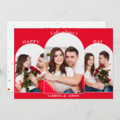 Cartes Pour Fêtes Annuelles Simple Collage de 3 Photos | Saint-Valentin (Devant / Derrière)