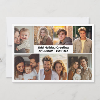 Cartes Pour Fêtes Annuelles Simple Collage de 7 Photos avec Texte Épais Noir