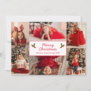 Cartes Pour Fêtes Annuelles Simple collage de photos de Noël moderne