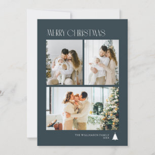 Cartes Pour Fêtes Annuelles Simple collage de photos élégant de Noël