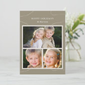 Cartes Pour Fêtes Annuelles Simple Collage de Photos Multi Vert Olive Noël (Debout devant)