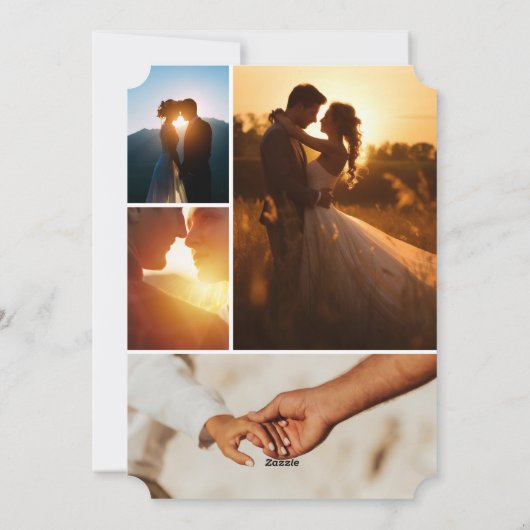 Cartes Pour Fêtes Annuelles Simple collage élégant Joyeux Noël marié (Dos)