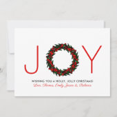 Cartes Pour Fêtes Annuelles Simple couronne de Noël "Joie" (Devant)