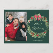 Cartes Pour Fêtes Annuelles Simple couronne photo Joyeux Noël (Devant)
