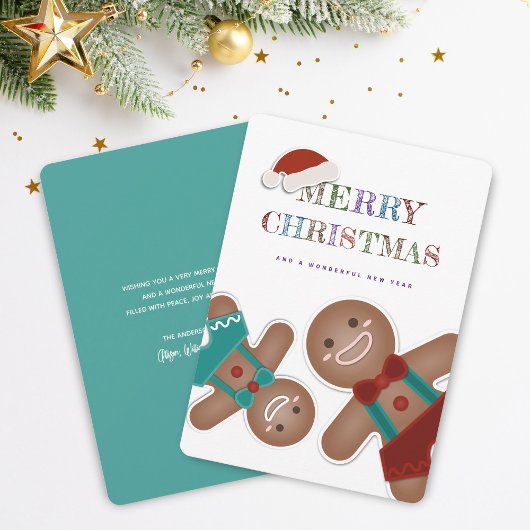 Cartes Pour Fêtes Annuelles Simple Cute Gingerbread Cookies Joyeux Noël