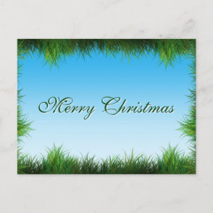 Cartes Pour Fêtes Annuelles Simple Décor de Feuille Verte Élégant Joyeux Noël