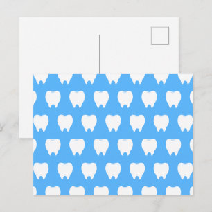 Cartes Pour Fêtes Annuelles Simple dent blanche avec motif bleu clair – Propre