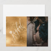 Cartes Pour Fêtes Annuelles Simple Écriture Manuscrite Joyeuse Photo Fête de N (Devant / Derrière)