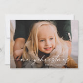 Cartes Pour Fêtes Annuelles Simple écriture manuscrite photo Noël (Devant)