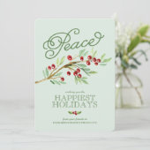 Cartes Pour Fêtes Annuelles Simple Elegance Peace Business Holiday Salutations (Debout devant)