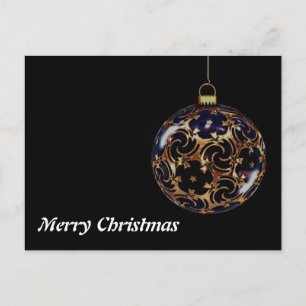 Cartes Pour Fêtes Annuelles Simple Elegant Black Gold Ball Joyeux Noël