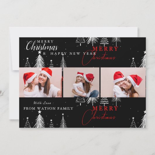 Cartes Pour Fêtes Annuelles Simple Elegant Christmas Pin Tree Photo Card (Devant)