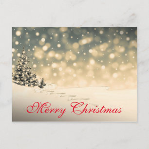 Cartes Pour Fêtes Annuelles Simple Élégant Décor Rouge Neige Joyeux Noël
