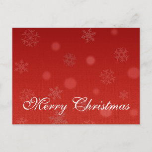 Cartes Pour Fêtes Annuelles Simple Élégant Décor Rouge Neige Joyeux Noël
