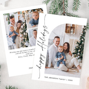 Cartes Pour Fêtes Annuelles Simple élégant élégant 2 PHOTO Noël Salutation