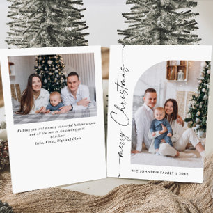 Cartes Pour Fêtes Annuelles Simple élégant élégant 2 PHOTO Noël Salutation