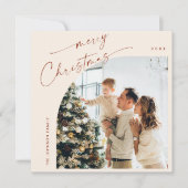 Cartes Pour Fêtes Annuelles Simple élégant élégant 3 PHOTO Noël Salutation (Devant)