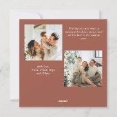 Cartes Pour Fêtes Annuelles Simple élégant élégant 3 PHOTO Noël Salutation (Dos)