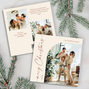 Cartes Pour Fêtes Annuelles Simple élégant élégant 3 PHOTO Noël Salutation