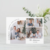 Cartes Pour Fêtes Annuelles Simple élégant élégant 4 PHOTO Noël Salutation (Debout devant)