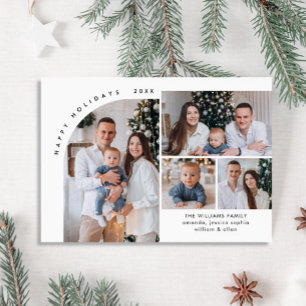 Cartes Pour Fêtes Annuelles Simple élégant élégant 4 PHOTO Noël Salutation